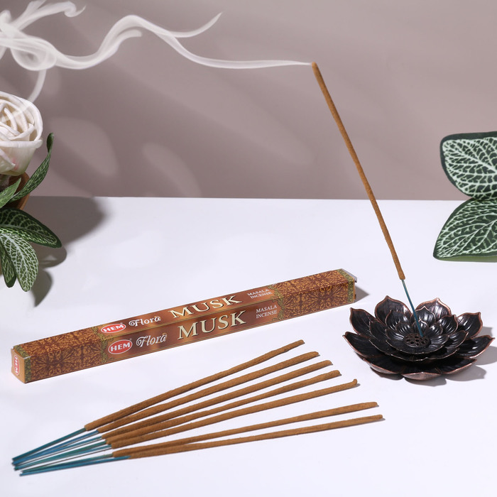 Благовония "HEM Flora Musk Masala" (Мускус), четырехгранник, 8 палочек