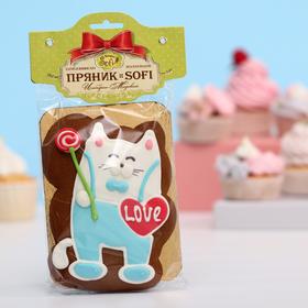 

Пряник "Кот с сердцем", имбирно-медовый, 120 г