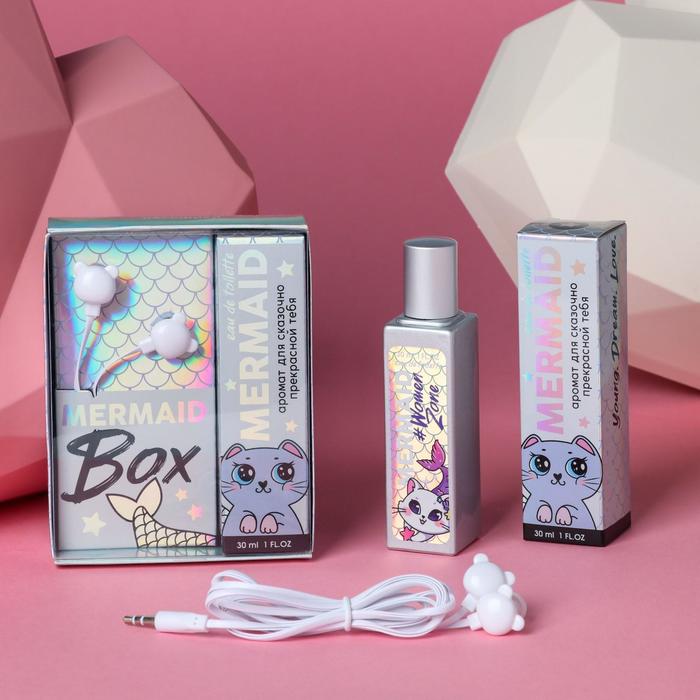 фото Подарочный набор: парфюм 30 мл и наушники вакуумные mermaid box royal garden