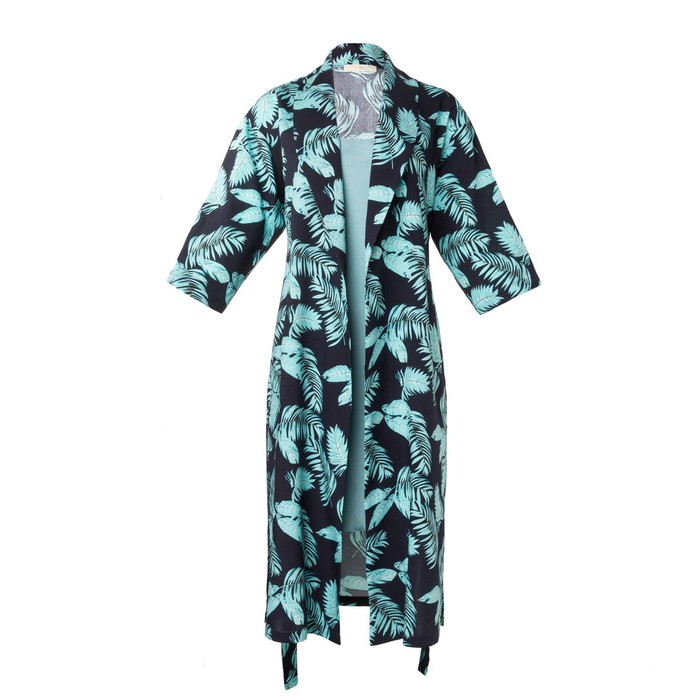 Комплект женский (халат и комбинация) KAFTAN, размер 40-42, цвет бирюзовый/синий комплект kaftan размер 40 синий бирюзовый