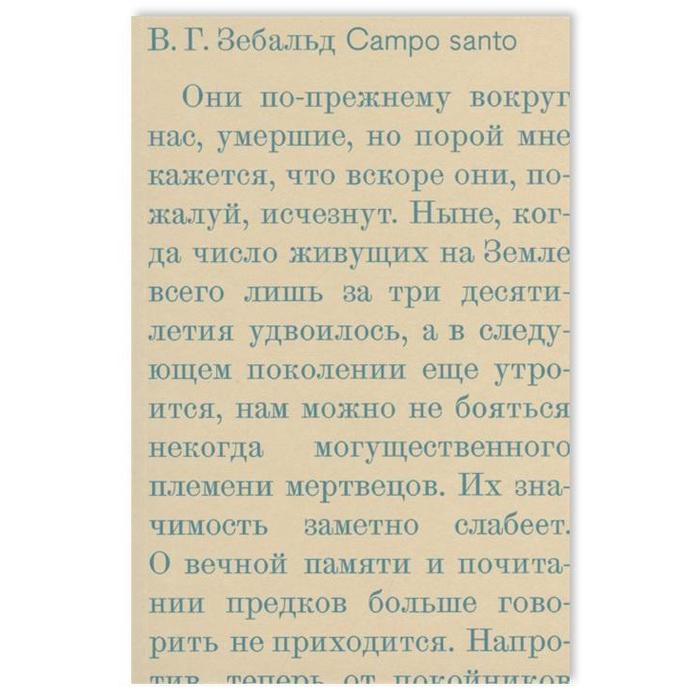 Campo santo. Зебальд В. головокружения зебальд в