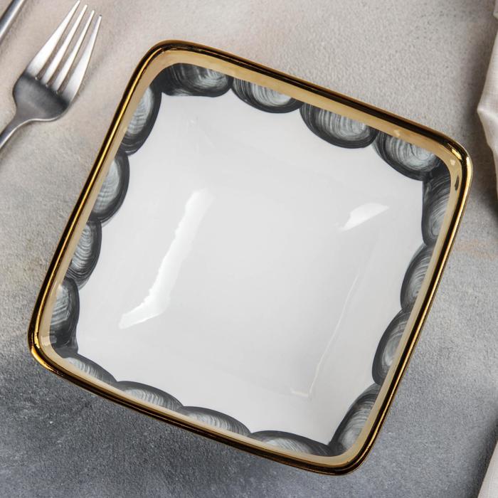 

Салатник керамический Black style, 800 мл, d=16 см, цвет белый