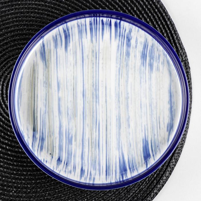 Тарелка керамическая десертная «Бриз», d=20 см, цвет синий тарелка керамическая десертная мерцание d 20 5 см цвет чёрный
