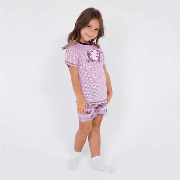 Пижама для девочки, цвет сиреневый, рост 104-110 см (30)