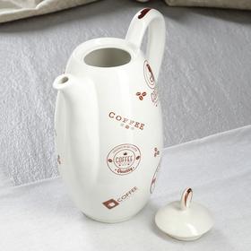 

Кофейник "Петелька", белый, коричневая деколь, 1.5 л