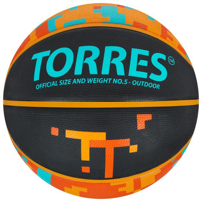 Мяч баскетбольный TORRES TT, B02125, резина, клееный, 8 панелей, р. 5 мяч волейбольный torres hit pu клееный 12 панелей р 5