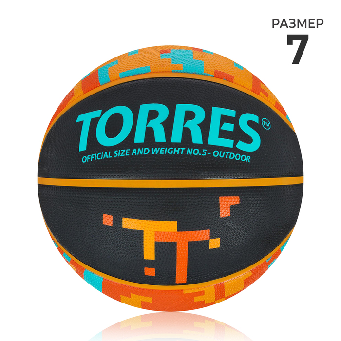 Мяч баскетбольный TORRES TT, B02127, размер 7 мяч баскетбольный torres tt цвет бордовый оранжевый размер 7