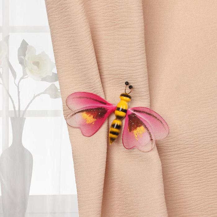 Декор для штор «Пчела», на булавке, 65 × 40 мм, цвет МИКС