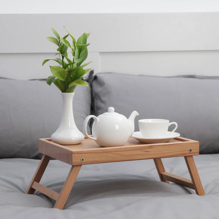 столик поднос для завтрака со складными ножками 50×30×23 см бамбук Столик для завтрака со складными ножками, 37,5 x 25 см