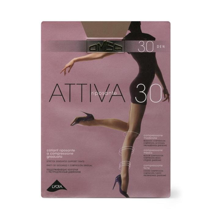 

Колготки женские Omsa Attiva, 30 den, размер 3, цвет daino