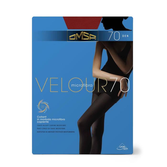 

Колготки женские Omsa Velour, 70 den, размер 3, цвет biking red