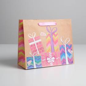 

Пакет крафтовый «Чудесного настроения», МИКС, ML 23 × 27 × 11,5 см