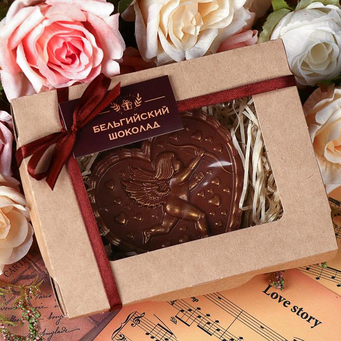 

Шоколадная фигурка «Сердце с купидоном», 80 г