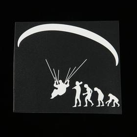 Наклейка на авто, светоотражающая 10×13 см, 'Эволюция', белый Ош