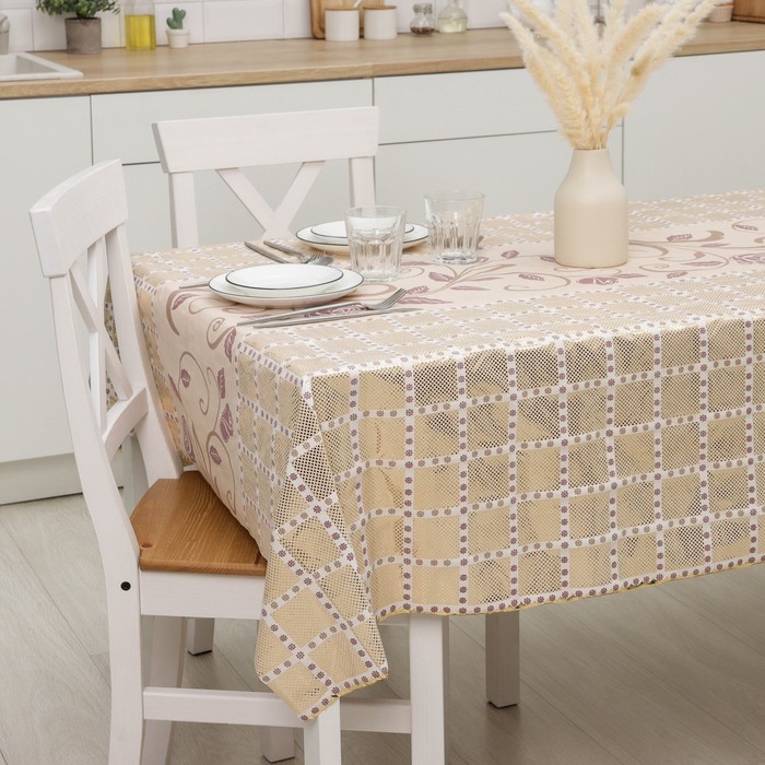 

Клеёнка ажурная Lace «Богатство», ширина 137 см, рулон 20 метров, цвет золотой