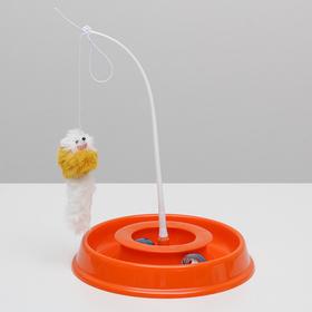 

Игровой комплекс для кошек "Весёлая рыбалка", 27,5 х 4,5 см, оранжевый