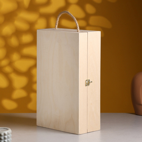 Подарочный ящик 34×21.5×10 см деревянный, с закрывающейся крышкой, с ручкой