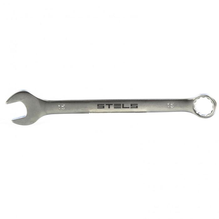 Ключ комбинированный Stels 15212, 15 мм, матовый хром ключ комбинированный 25 мм crv матовый хром stels