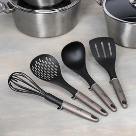 

Набор посуды Berlinger Hause Carbon Metallic Line, 10 предметов: 3 кастрюли, 3 стеклянные крышки, 4 кухонных инструмента