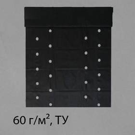 Материал мульчирующий, 10 × 1,6 м, плотность 60, с УФ-стабилизатором, два ряда перфорации (о), чёрный