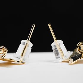 

Серьги с жемчугом "Звёздочки" двойные, цвет бело-розовый