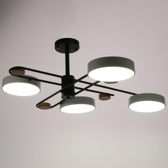 

Люстра 625357/4 LED 52Вт 3 режима 3000-6000К черный-белый 96х96х33 см BayerLux