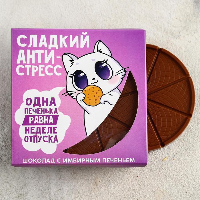 

УЦЕНКА Молочный шоколад с имбирным печеньем «Сладкий антистресс», 45 г