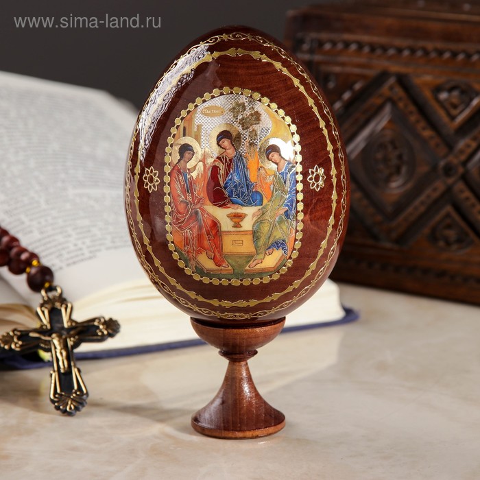   Сима-Ленд Сувенир Яйцо на подставке икона Троица