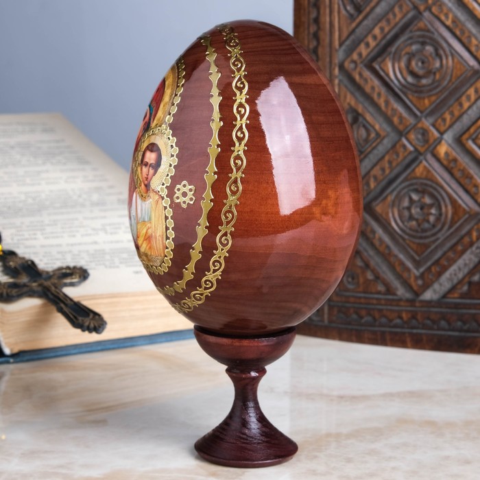 Сувенир Яйцо на подставке икона "Божья Матерь Казанская"