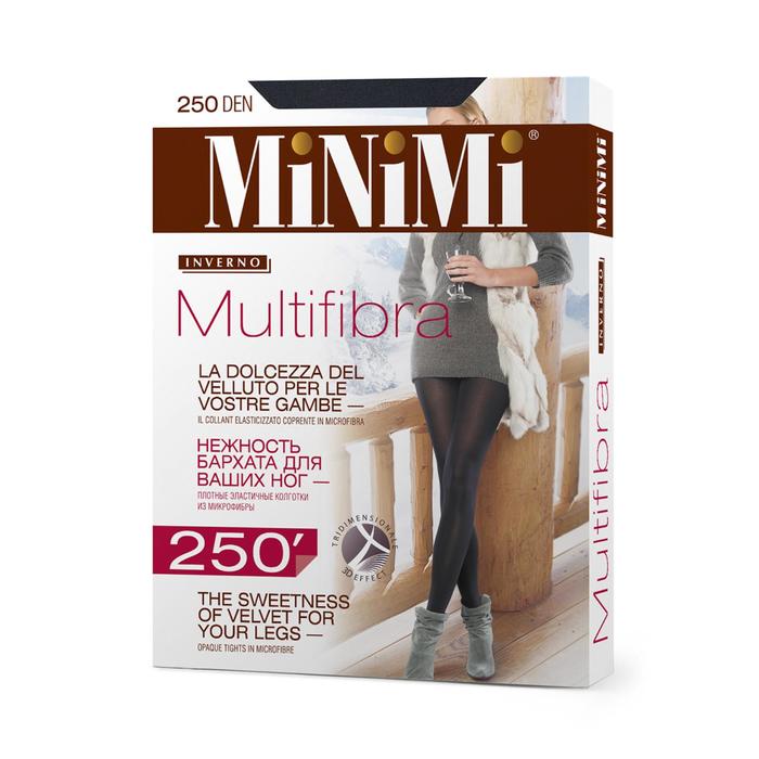 

Колготки женские MiNiMi Multifibra, 250 den, размер 2, цвет fumo
