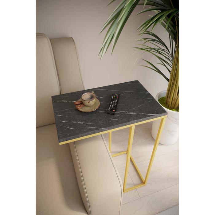 Стол приставной «Агами Голд», 500 × 310 × 705 мм, цвет чёрный мрамор стол приставной агами 500 × 310 × 705 мм мдф цвет серый мрамор