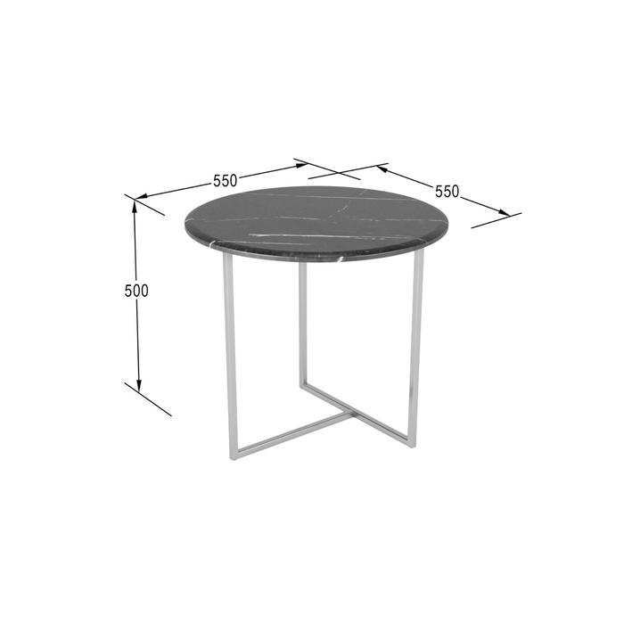 фото Стол журнальный «альбано», 550 × 550 × 500 мм, цвет чёрный мрамор калифорния