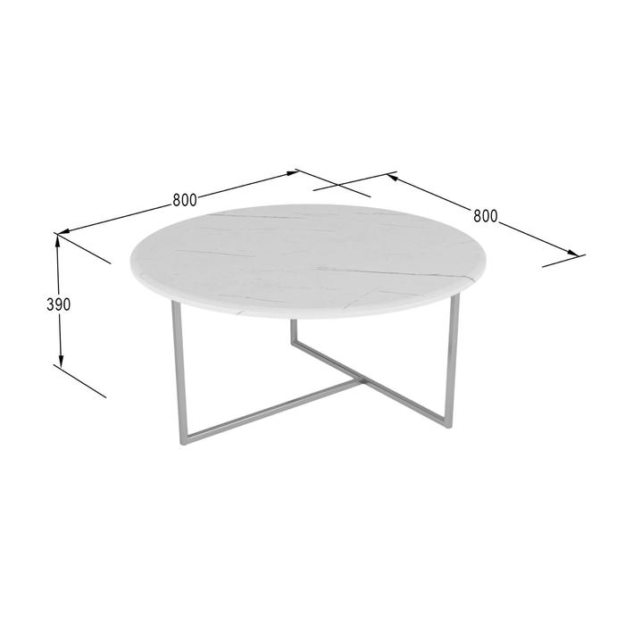 

Стол журнальный «Маджоре», 800 × 800 × 390 мм, цвет белый мрамор