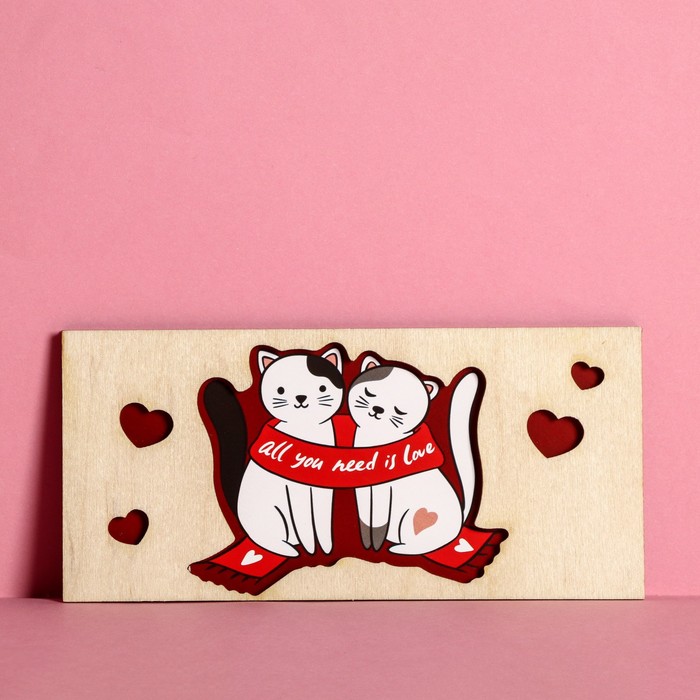 

Конверт деревянный резной «All you need is love», 16,5 х 8см