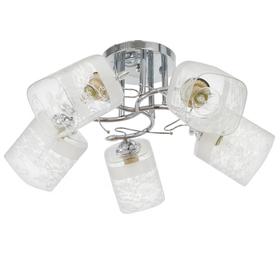 

Люстра 6961/5 5х60Вт Е27, хром/прозрачный матовый