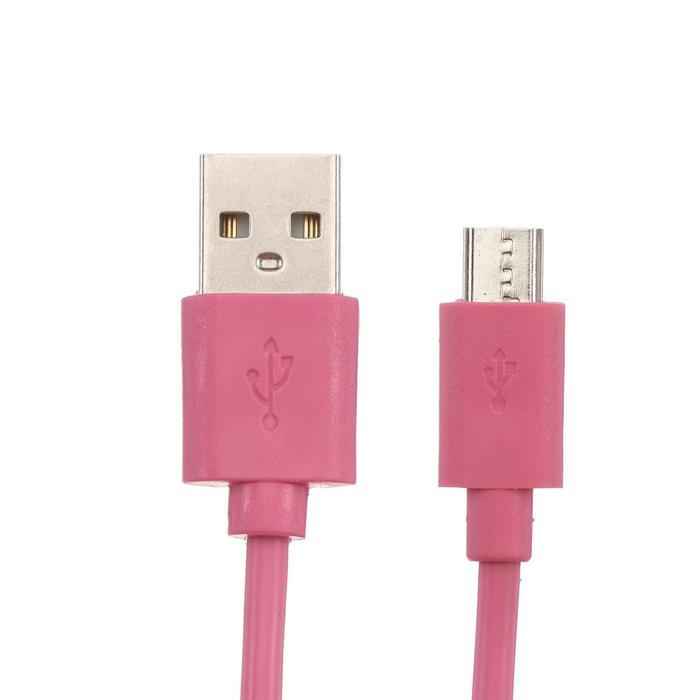Кабель Red Line, Micro USB - USB, 1 А, 1 м, розовый
