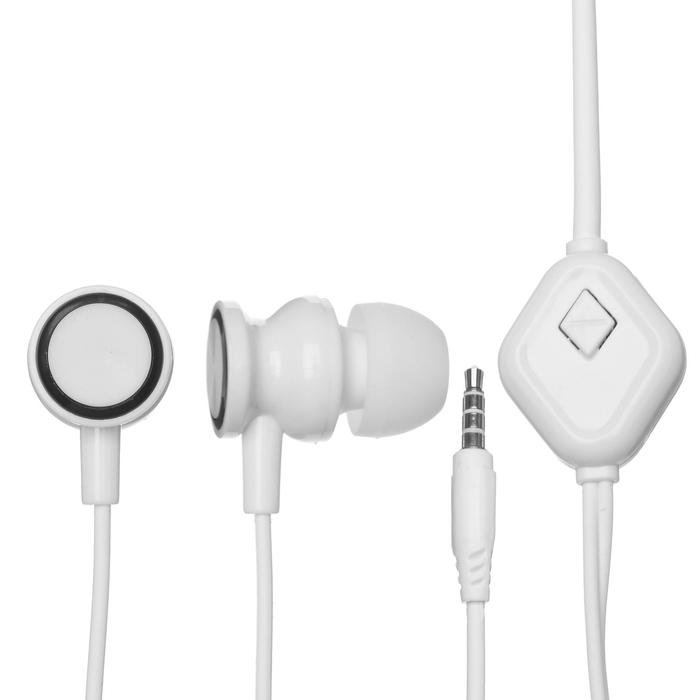 фото Наушники red line stereo headset sp10, вакуумные, микрофон, 113 дб, 16 ом, 1.2 м, белые