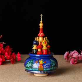 

Сувенир музыкальный "Храм", тройка синяя , ручная роспись