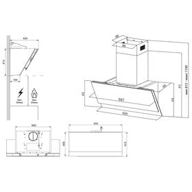 

Вытяжка HIBERG VM 6090 B, наклонная, 215 Вт, 900 м3/ч, 3 скорости, 60 см, чёрная