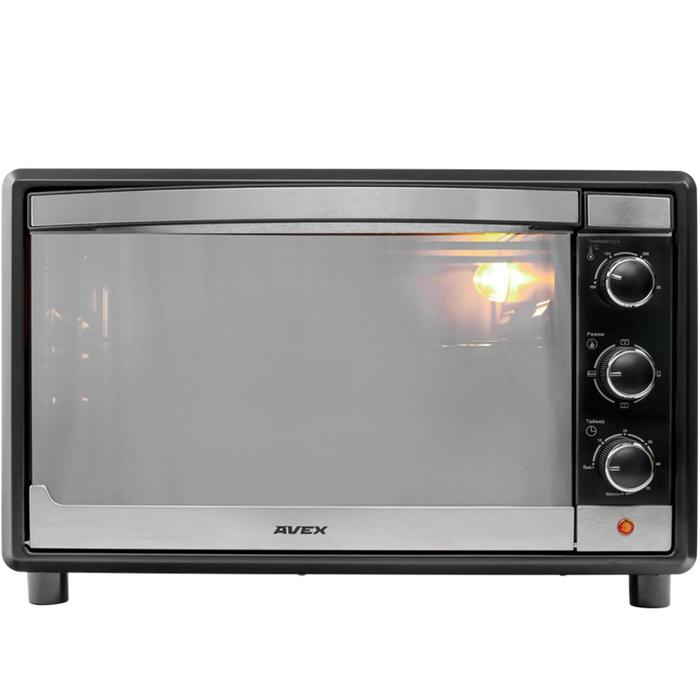 Мини-печь AVEX TR 350 MBCL, 1600 Вт, 35 л, 100-250°С, противень для пиццы, чёрная