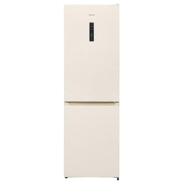 Холодильник HIBERG RFC-330D NFYm, двухкамерный, класс А+, 300 л, Total No Frost, бежевый