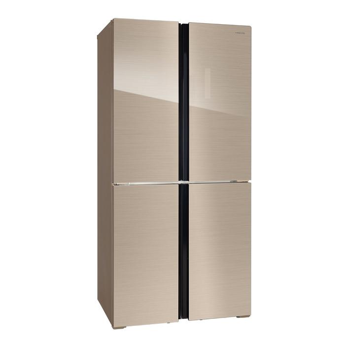 Холодильник HIBERG RFQ-490DX NFGY, Side-by-side, класс А+, 490 л, инверторный, бежевый