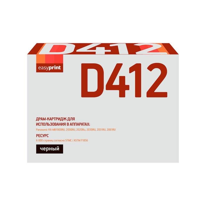 цена Драм-картридж EasyPrint DP-412 (KX-FAD412/FAD412/KX FAD412 DRUM) для Panasonic, черный