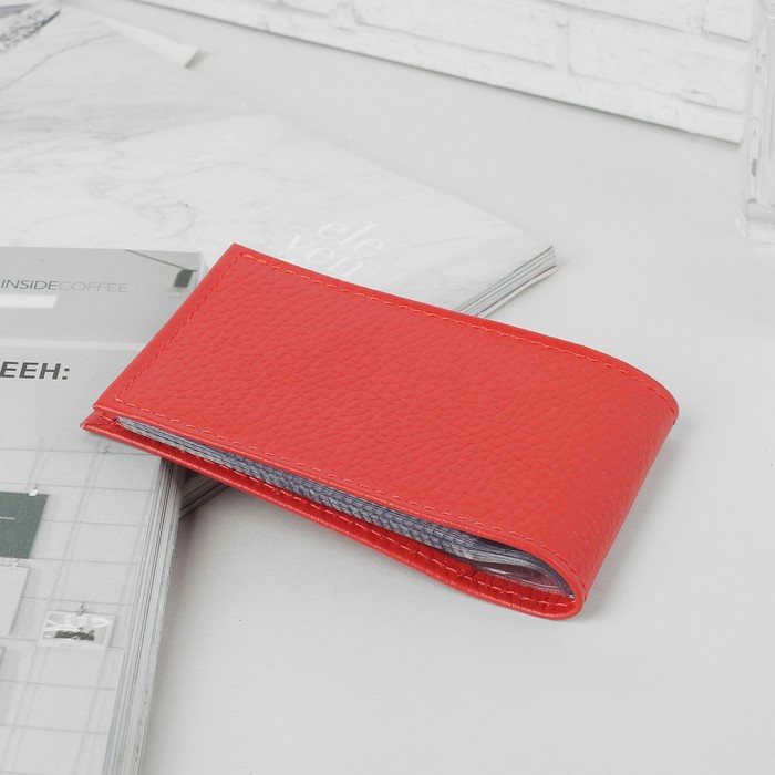 Визитница, 1 ряд, 18 листов, красный флотер