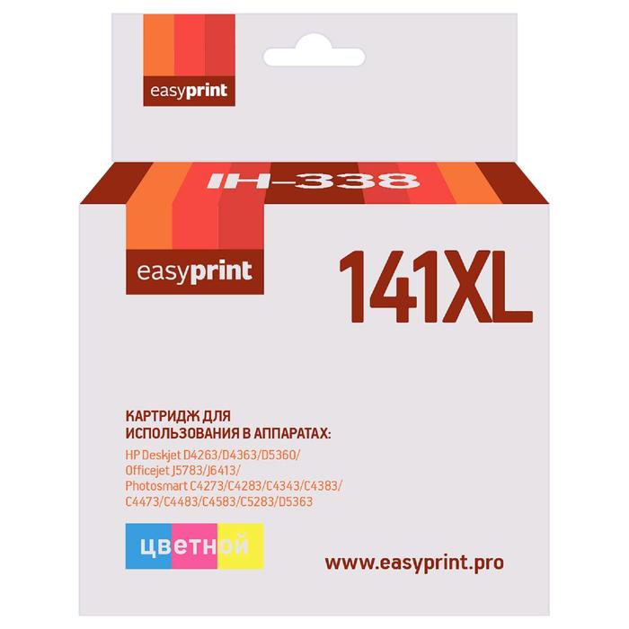 

Картридж EasyPrint IH-338 (CB338HE/141 XL/141XL/CS CB338) для принтеров HP, цветной