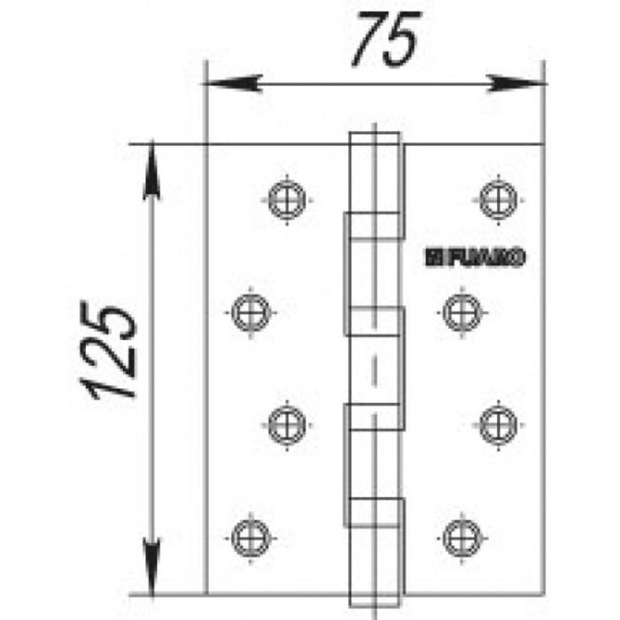 фото Петля универсальная 4bb/bl 125x75x2,5 cp, цвет хром fuaro