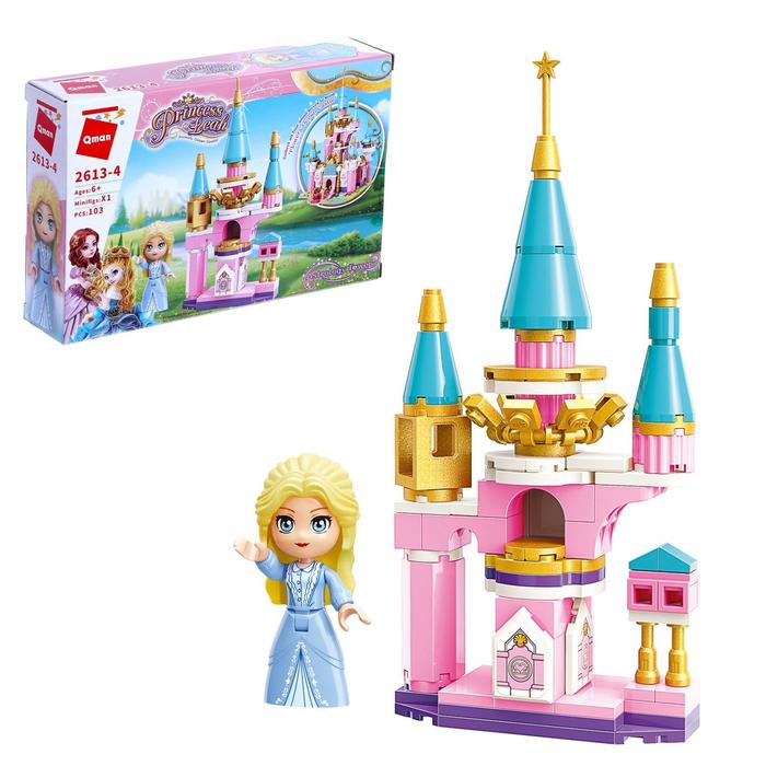 фото Конструктор принцессы «мини замок и принцесса», 1 минифигура и 103 детали qman