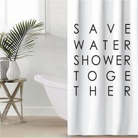 Штора для ванной Этель 'Save water' 145 х 180 см, полиэстер Ош