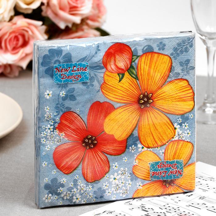 

Салфетки бумажные New line FRESCO «Вьюнок», 3 слоя, 33*33 см, 20 шт.