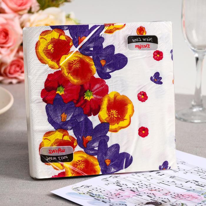 

Салфетки бумажные New line FRESCO «Крокусы», 3 слоя, 33*33 см, 20 шт.